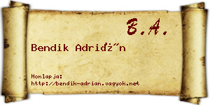 Bendik Adrián névjegykártya
