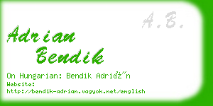 adrian bendik business card